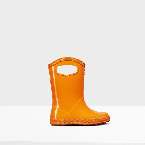 Hunter Original Classic Grab Handle Gloss Rain Boots For Kids - NZ F1983